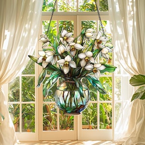 Snowdrop Bouquet Flowers Suncatcher, Grandmas Garden Gifts