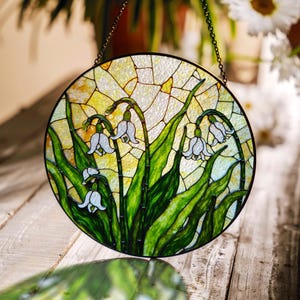 Snowdrop Flower Stained Glass Suncatcher Spring Window Decor Gift for Nature Lovers or Mothers Day