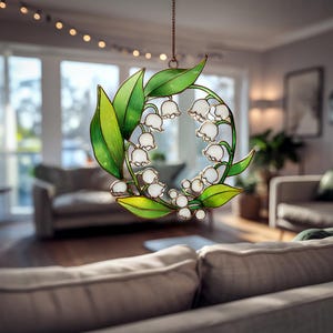 Handmade Hanging Ornament Featuring Lily Of The Valley Flowers For Sunlight Display